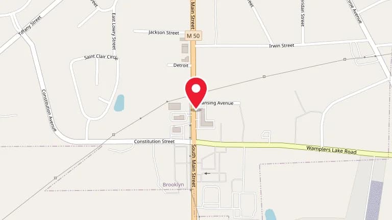 Street map showing Big Boy Brooklyn at 329 S Main St