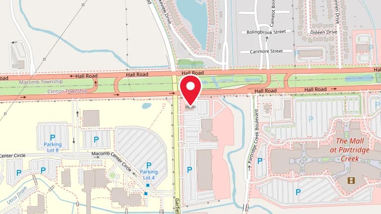 Street map showing Big Boy Clinton Township at 16880 Hall Road
