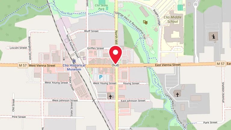Street map showing Big Boy Clio at 4447 W Vienna Rd