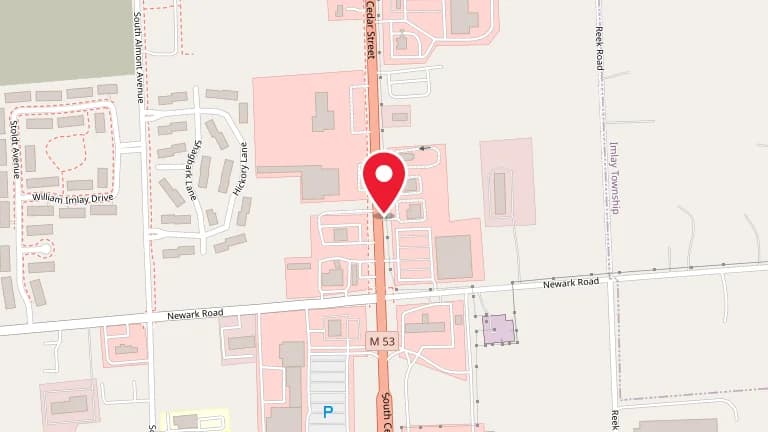 Street map showing Big Boy Imlay City at 1949 S Cedar St
