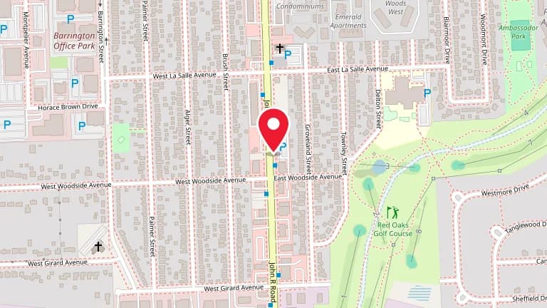 Street map showing Big Boy Madison Heights at 30460 John R Rd