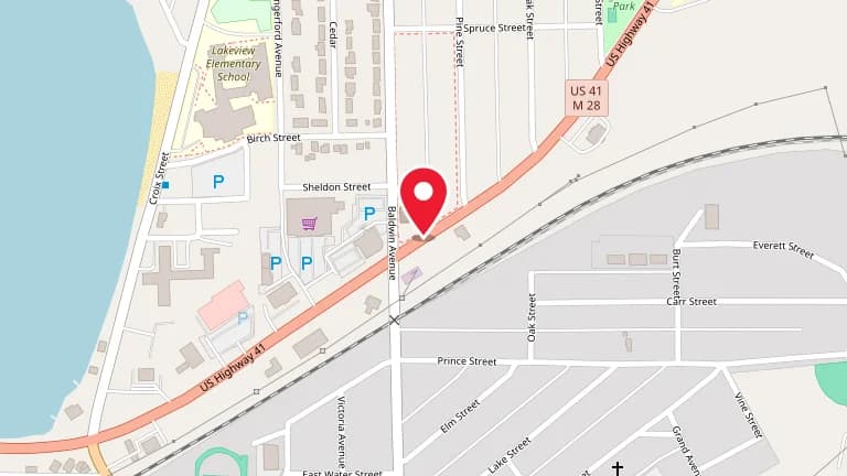 Street map showing Big Boy Marquette at 1950 US Highway 41