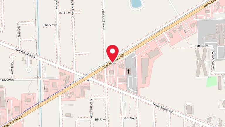 Street map showing Big Boy Marysville at 2555 Gratiot Boulevard