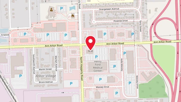 Street map showing Big Boy Plymouth at 40835 Ann Arbor Rd