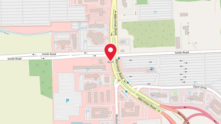 Street map showing Big Boy Romulus at 8210 Merriman Rd