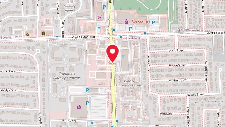 Street map showing Big Boy Southfield at 29700 Southfield Rd