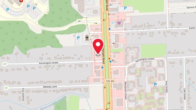 Street map showing Big Boy Taylor at 10450 Telegraph Rd