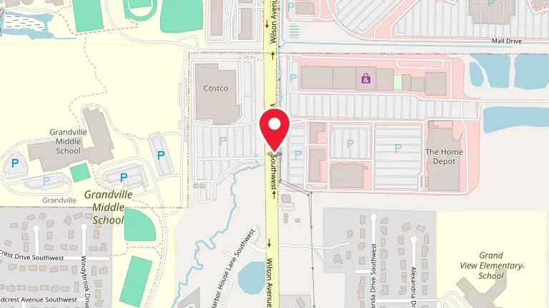 Street map showing Big Boy Wyoming at 4950 Wilson Ave SW