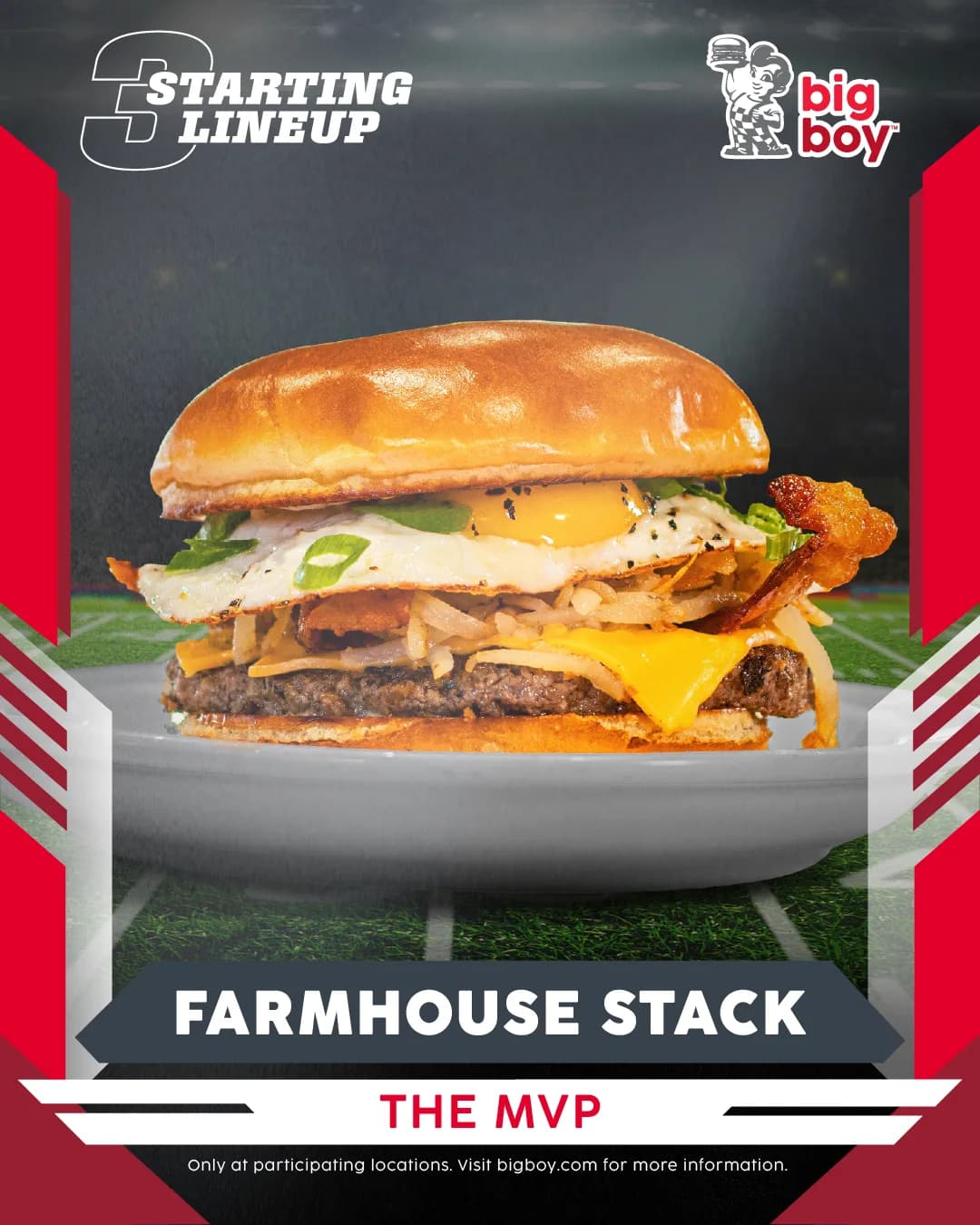 Farmhouse Stack trading card: The MVP. See it on the menu.